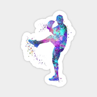 Baseball Pitcher Boy Watercolor Softball Gift Sticker